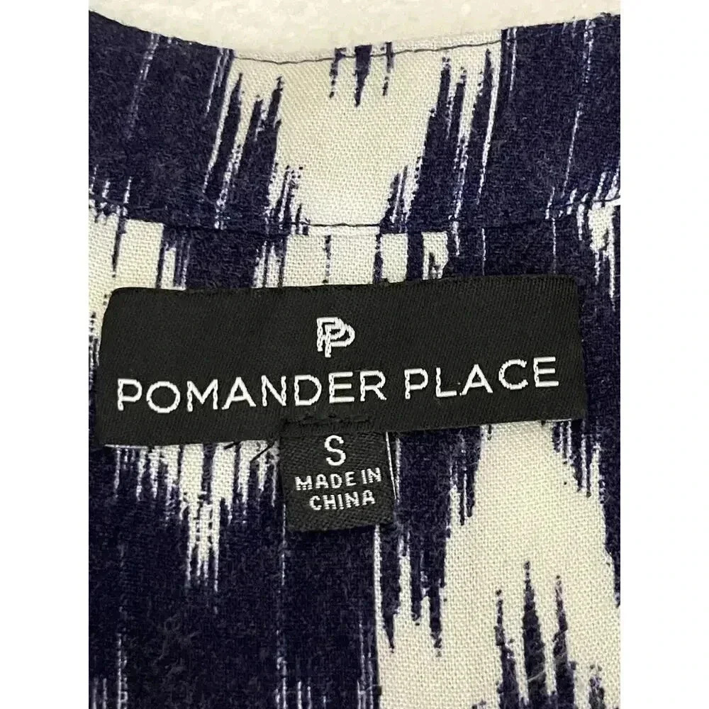Pomander Place Tuckernuck Navy Ikat Kenzo Dress size S Chevron - Picture 6 of 12